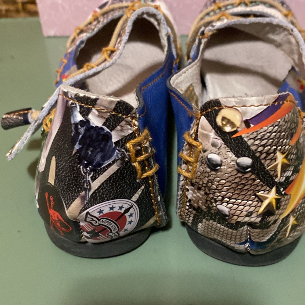 EUC TMA Eyes blue red colorful Mary Jain Flats made for Germany 8 - Picture 6 of 10